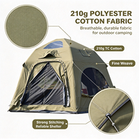 Tente gonflable ronde d'extérieur spacieuse et robuste en PVC avec cadre gonflable, tissu en coton polyester TC 210g, résistante au vent