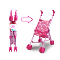 Poussette de poupée pliable en métal rose de haute qualité pour enfants, jeux de rôle filles chariot de poupée semblant jouer jouet-12 pièces/PDQ