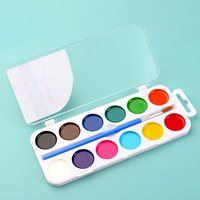 Peinture aquarelle semi-sèche solide lavable Paintway, 12 couleurs, 5g, pour peinture sur toile, cadeau de Noël pour enfants, Chine