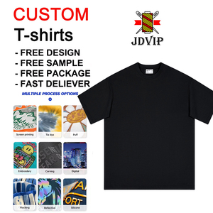T-shirts unisexes en coton épais 300 g/m² avec logo imprimé personnalisé coupe solide et régulière-T-shirts tricotés pour hommes de haute qualité créez votre propre - Product Image 1