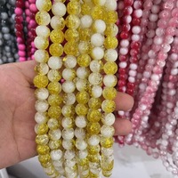 JC grosir kristal 10mm manik-manik kaca retak warna baru manik-manik longgar manik-manik kaca bulat untuk membuat perhiasan