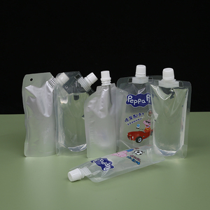 Custom מזון כיתה ריק שקוף ברור משקאות יין חלב נוזלי זרבובית פלסטיק לשתות פאוץ - Product Image 6