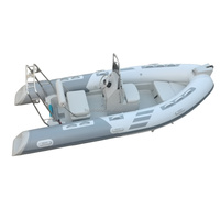 Bateau pneumatique semi-rigide CE RIB480 durable et léger en fibre de verre et PVC Hypalon, avec moteur hors-bord, pour la pêche, ensemble combiné bateau pneumatique semi-rigide et ponton gonflable