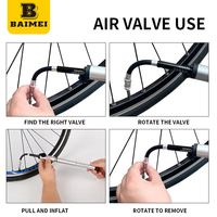 Pompe à air portable BAIMEI en alliage d'aluminium pour vélo, 80-130 PSI, étanche, pour ballons et pneus de vélo