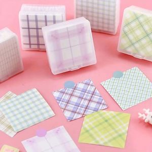 200-Page Girly Checkered Sticky Notes Student Stationery <b>Journal</b> Materials Back-to-School Essentials for Office Study Memo Pads - Product Image 3