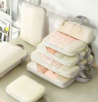 Lot de 5 cubes de compression pour bagages, organisateurs de voyage, personnalisables, de luxe, avec étiquette privée, double fermeture éclair, qualité supérieure, faible MOQ