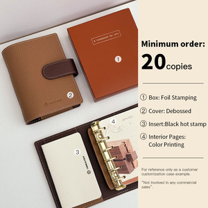 Libreta de Cuero Suave A7, Diseño Elegante con Anillas M5, Mini Libreta de Bolsillo para <span class=keywords><strong>Viajes</strong></span>, Negocios, Regalo - Product Image 5