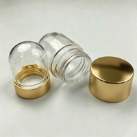 Pot en verre transparent de 3,5 g avec couvercle dôme, anti-effraction, pour bonbons gélifiés comestibles, épices, et emballage de stockage sûr en plastique, résistant aux enfants, format 1/8 grand.