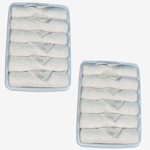 Lingettes nettoyantes rafraîchissantes en tissu de coton, chaudes et froides, pour usage domestique et aérien, emballage en plateau de 6 pièces, OEM usine - Product Image 1