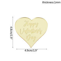Acryl Happy Valentine's Day Herz Cupcake-Topper Verlobungs-Kuchendekoration für Geschenk-Party-Zubehör