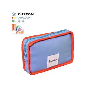 Wholesale Portable Travel Women Canvas Cotton Makeup Cosmetic Bag With Zipper - Product Image 1