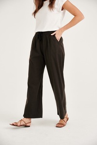 Bmama Minimalist Linen Blend Pants Women's Wide Leg Spring Summer Trousers Bmama Women's Airy Linen Trousers Relaxed Fit - Product Image 5