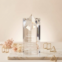 Trophée en verre imitation cristal antique Creative Star, design gravé au laser, plaque de récompense vierge personnalisable pour cadeaux promotionnels