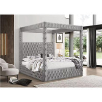 Dongguan usine de meubles personnalisé luxe California tufté Queen/King size antique baroque moustiquaire cadre de lit à baldaquin