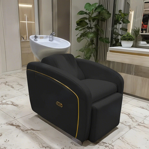 เก้าอี้สระผมและร้านทำจากหนัง ODM มีอ่างล้างจานแชมพูแบบหมุนเวียนน้ำสำหรับร้านเสริมสวย - Product Image 4