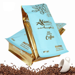 Vazio Pequeno Stand up Coffee Pouch Embalagem Sacos Custom Chá Coffee Bean Candy Cookies Impresso Sacos De Plástico com Válvula e Zíper - Product Image 6