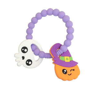 Halloween Silicone Gum Beads Hochet Peluche Bébé Qualité Alimentaire Citrouille Fantôme Bâton <span class=keywords><strong>de</strong></span> Meulage <span class=keywords><strong>avec</strong></span> <span class=keywords><strong>Anneau</strong></span> <span class=keywords><strong>de</strong></span> Poignée Transfrontalière - Product Image 6