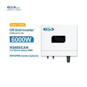 Eitai-Onduleur 6kW 6000W monophasé parallèle jusqu'à 6 unités onduleur solaire hors réseau avec batterie pour la maison