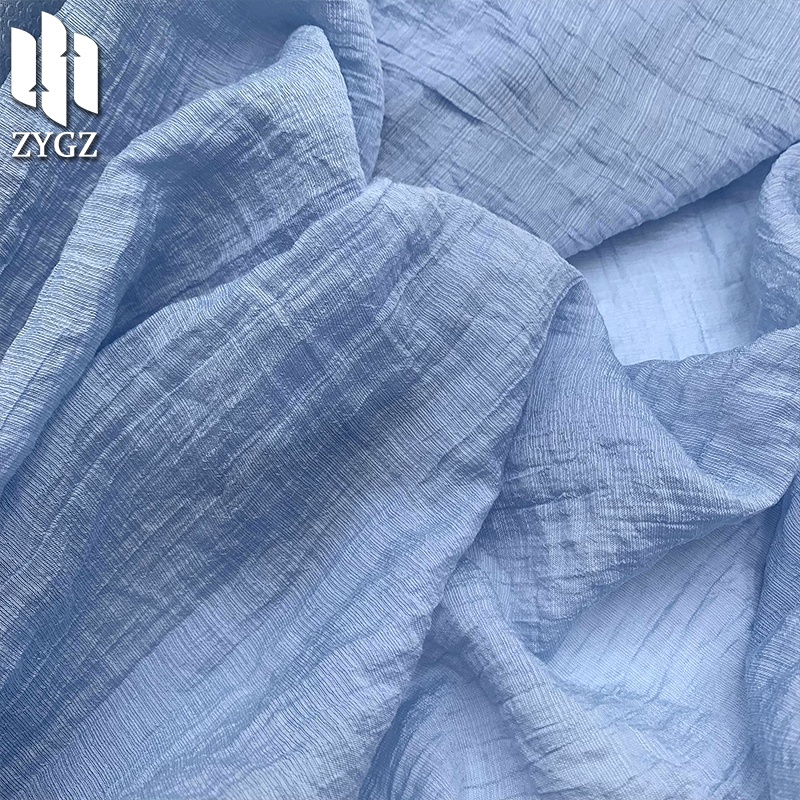 Nylon Blended Woven Fabric Wrinkle Style Tulle Dress Shirt Fabric Wholesale