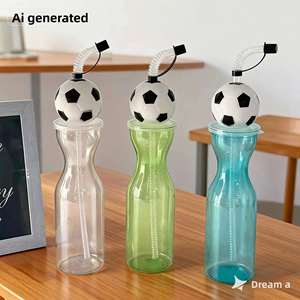 Gobelet tendance le plus vendu par le fabricant, design ballon de football, pour thé au lait, jus et eau, avec paille, pour sports de plein air et football - Product Image 1