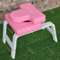 Tabouret de yoga en bois pour postures inversées, avec coussin ergonomique en PU, chaise d'inversion pour entraînement à domicile