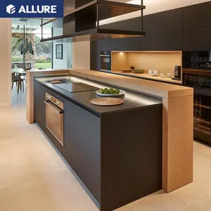 Allure armoire de rangement modulaire en panneaux de particules armoire de cuisine pliante armoire de rangement de cuisine en laque avec tiroirs à fermeture amortie