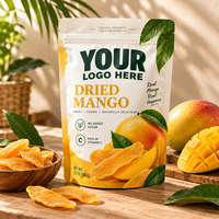 Sachet d'emballage pour mangues séchées avec logo personnalisé, pochette refermable mate de qualité alimentaire en Mylar pour 100g de collation de fruits saine