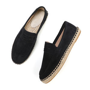 Sepatu Loafer Kasual Pria Berkualitas Tinggi, Sepatu Jalan Santai Suede Slip-On, Espadrilles Buatan Tangan, Sepatu Jute Berikat Tali, Mules - Product Image 3