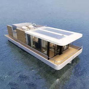 パーティー・釣り用 ソーラーパワー 電動 水上フローティング モバイル ポンツーンヨット プレハブハウス 太陽光発電 クルーザー ハウスボート - Product Image 2