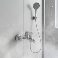Robinet mural en zinc et plastique, double usage, pour salle de bain, douche et baignoire