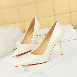 Blue Patent Leather Pumps Women High Heels Pointed Toe Stilettos Elegant Office Party Dress Shoes Fashion Lady - Product Image 4