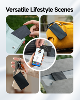 Traceur GPS intelligent MiLi MiCard avec fonctions antivol pour localiser portefeuille, animaux de compagnie, alarme, compatible iOS, en plastique