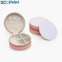 SCCFMM Sublimations-Geschenkbox, Blanko PU-Leder Schmuckbox im Europäisch-Amerikanischen Stil, Aufbewahrungsbox für Ohrringe, Halsketten und Ringe, Hitzebeständig