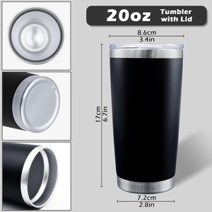 Custom logo 20oz 30oz <b>Double</b> <b>Wall</b> Insulated Powder Coated Tumbler Vacuum Cup Thermal Stainless Steel Coffee Travel Mug with Lid - Product Image 3