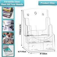 Vente en gros de présentoir à brochures avec plusieurs pochettes A4 A5 A6, distributeur de brochures de comptoir, présentoir en plastique transparent