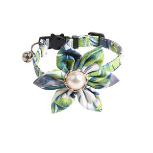 Collar de gato personalizado con campana, perla, sol, flor, desmontable, de lujo, nuevo - Product Image 4