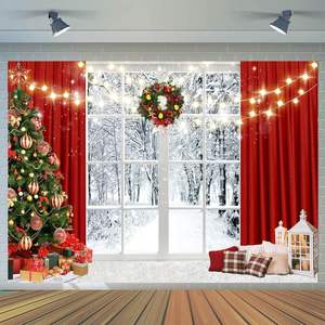 Tapisserie de Noël personnalisée Tenture murale de maison en pain d'épice tissée Jumble Xmas Ornaments Snowy Details Wide Wall Decor - Product Image 2