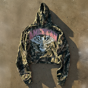 Felpa con Cappuccio <span class=keywords><strong>Camo</strong></span> Deadwood Personalizzata con Stampa DTG Integrale, Design Oversize con Strass per Uomo - Product Image 6