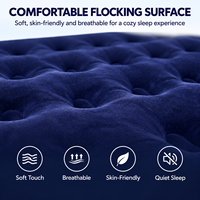 Matelas pneumatique gonflable portable avec surface floquée douce, lit d'air léger pour le camping, les invités et l'usage domestique