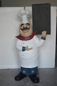 Bienvenido <span class=keywords><strong>Chef</strong></span> restaurante decoración resina cocinero escultura fibra de vidrio grasa Pizza <span class=keywords><strong>Chef</strong></span> hombre estatuilla estatua - Product Image 6