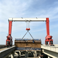 Grue portique à poutre simple à petites portées avec pneus en caoutchouc et palan électrique à câble