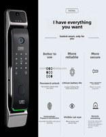 Serrure de porte intelligente pour maison connectée avec reconnaissance iris, en alliage de zinc, WiFi, modes de déverrouillage par carte mémoire, mot de passe, clé et carte d'identité pour portes en bois/acier