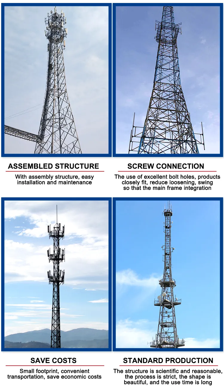 Venta caliente Cell Towers Teléfono móvil Comunicación Poste Mobile Telecom Towers Telecom Tower Precio