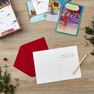 Assortiment <span class=keywords><strong>de</strong></span> cartes <span class=keywords><strong>de</strong></span> Noël dans une boîte à chaussures amusante, 4 motifs, 24 cartes en papier, enveloppes, dépliant plié, reliure rigide - Product Image 1