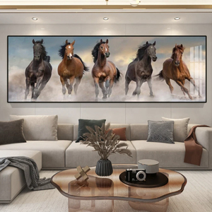 Quadro in Cristallo e Porcellana <span class=keywords><strong>con</strong></span> Cavallo, Arte Murale Moderna di Lusso Personalizzata in Stile Nordico <span class=keywords><strong>con</strong></span> Cornice per Soggiorno e Arredamento Casa - Product Image 6