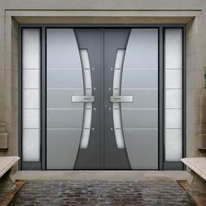Puerta Pivotante de Entrada Principal de Lujo, Moderna y a Medida, de Aluminio, Acero, Vidrio y MDF, Estilo Exterior para Villas, Hoteles, Vestíbulos y Centros Comerciales - Product Image 3