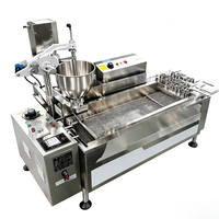 Machine à frire les beignets automatique compacte et continue, machine à faire des beignets de taille moyenne pour boulangerie