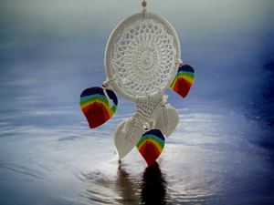 Magnifiques attrape-rêves en macramé blanc faits à la main, nouveaux arrivages, pour la décoration du salon, à prix de gros - Product Image 3