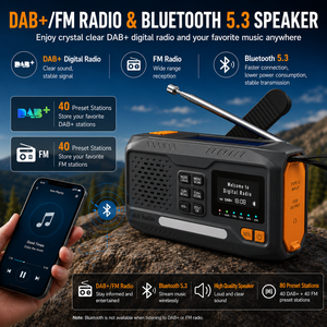 <span class=keywords><strong>Radio</strong></span> FM Solar Portátil de Emergencia con Banco de Energí<span class=keywords><strong>a</strong></span> de 4500 mAh, Pantalla LCD, Lámpara LED, Cargador USB, Conector <span class=keywords><strong>para</strong></span> Auriculares, de Plástico, <span class=keywords><strong>para</strong></span> Uso Doméstico - Product Image 2