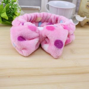 Bandeau papillon en flanelle pour femmes, élastique, pour le maquillage, le lavage du visage, le sport, usage quotidien, mélange de couleurs arc-en-ciel - Product Image 3